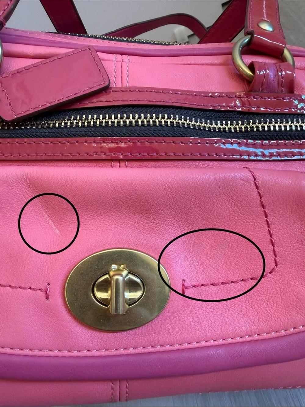 Coach Coral Pink Leather Shoulder Bag